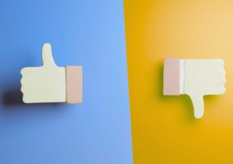 Thumbs up and thumbs down emojis