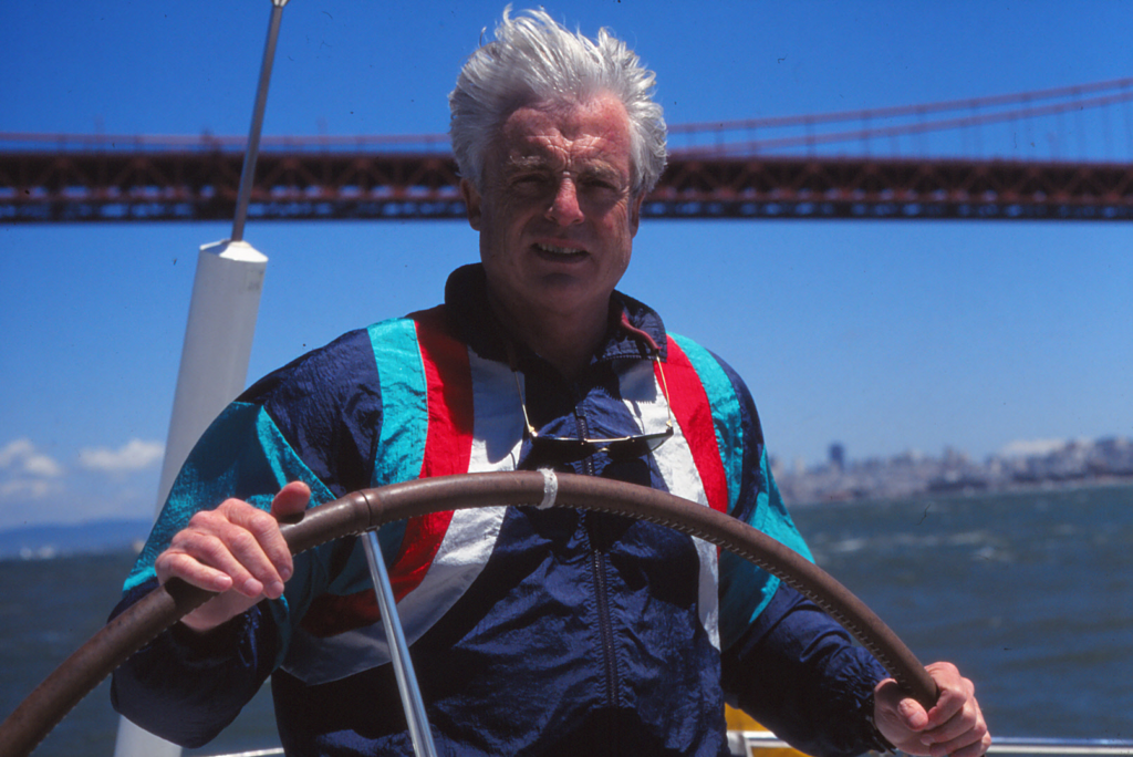 Leo sailing under the Golden Gate Bridge