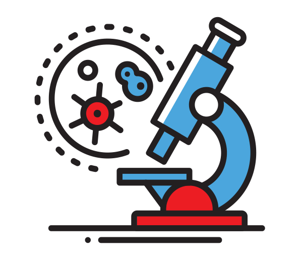 Microscope Icon Blue and red microscope Icon